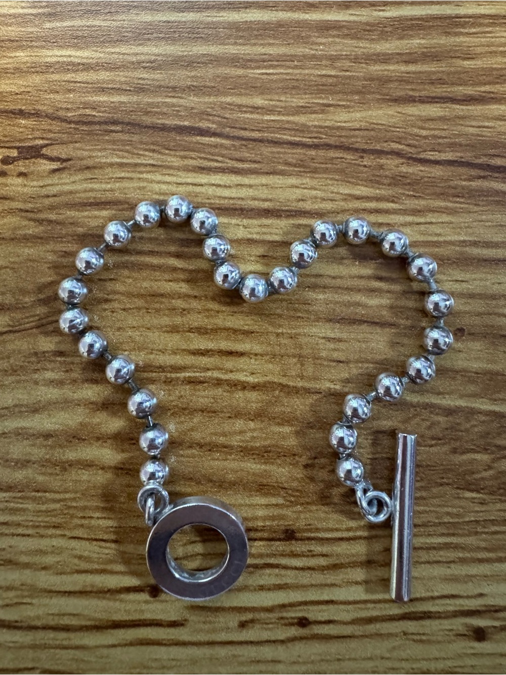 Gucci Sterling Silver Beaded Toggle Bracelet - Silver